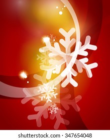 Red Christmas snowflakes abstract background. Vector illustration for your message