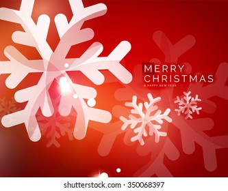 Red Christmas snowflakes abstract background. Vector illustration for your message