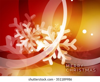 Rote Weihnachtsschneeflocken abstrakter Hintergrund. Vektorgrafik für Ihre Nachricht