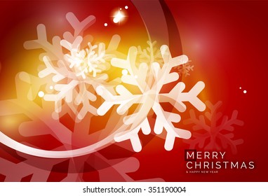 Red Christmas snowflakes abstract background. Vector illustration for your message