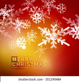 Red Christmas snowflakes abstract background. Vector illustration for your message