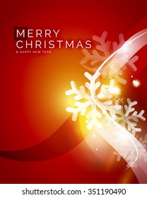 Red Christmas snowflakes abstract background. Vector illustration for your message