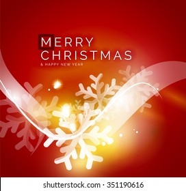 Red Christmas snowflakes abstract background. Vector illustration for your message