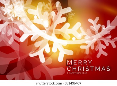 Red Christmas snowflakes abstract background. Vector illustration for your message