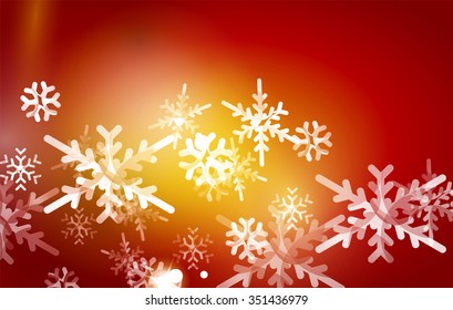 Red Christmas snowflakes abstract background. Vector illustration for your message