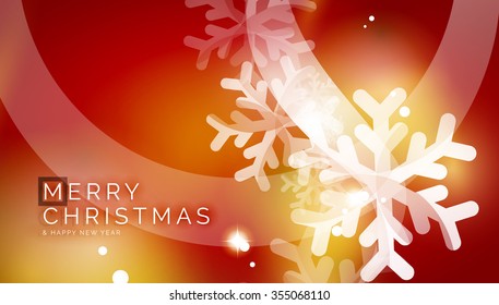Rote Weihnachtsschneeflocken abstrakter Hintergrund. Vektorgrafik für Ihre Nachricht