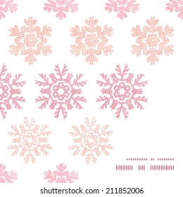 Red Christmas Snowflakes Geometric Textile Texture Frame Corner Pattern Background