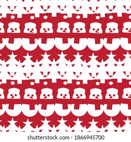 Red Christmas Snowman seamless pattern background for website graphics, fashion textile