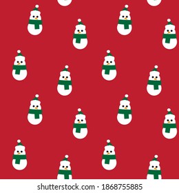 Red Christmas Snowman fondo de patrón transparente para gráficos de sitios web, textil de moda