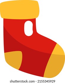Piel de navidad roja, ilustración, vector sobre un fondo blanco.