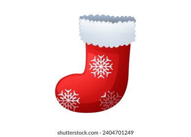 Red Christmas Sock Sticker Design