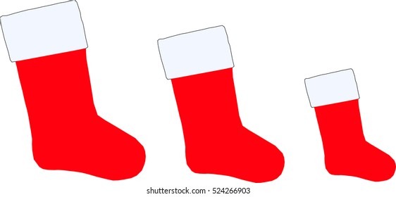 Red Christmas socks on isolate background