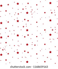 Red, christmas Star pattern on white background. Star background
