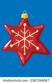 red christmas star toy vector illustration
