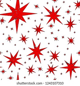 Red Christmas stars in vector