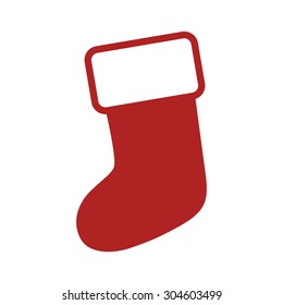 Red Christmas Stocking Stuffer Sock Flat Vector Icon For Apps And Websites