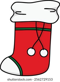 Red Christmas stocking vector illustration