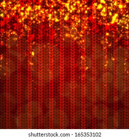Red Christmas Sweater - Wool Texture with Lights