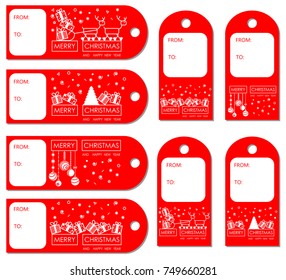 red christmas tags