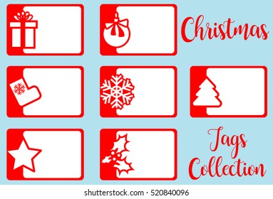 red Christmas tags collection