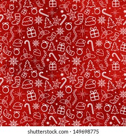 Red Christmas Traditional Pattern. Vector seamless texture