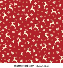 Red Christmas traditional pattern. Vector seamless pattern