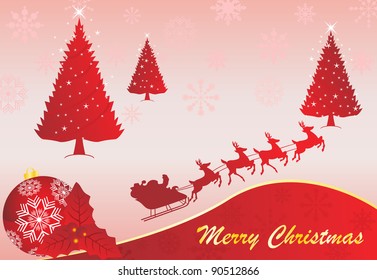 Red Christmas tree background