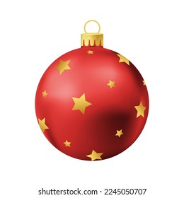 Red Christmas tree ball with gold star