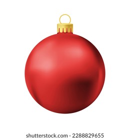 Roter Weihnachtsbaumball Einfache Illustration