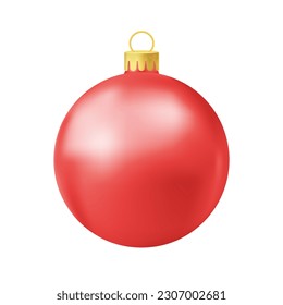 Red Christmas tree ball. Simple icon