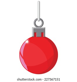 Red Christmas tree ball vector