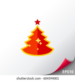 Red Christmas Tree Icon