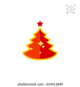 Red Christmas Tree Icon