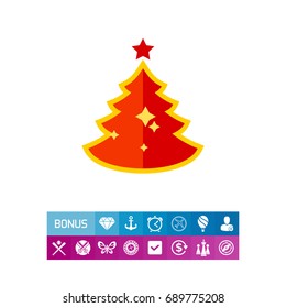 Red Christmas Tree Icon