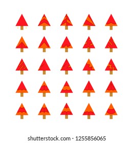 red Christmas tree icons