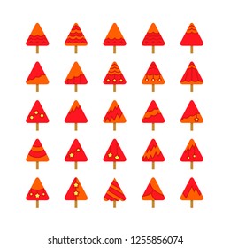 red Christmas tree icons