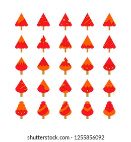 red Christmas tree icons