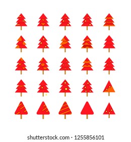 red Christmas tree icons