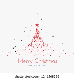 red christmas tree made with particles