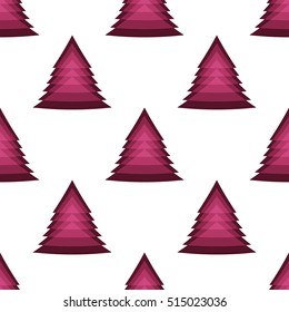 red Christmas tree on a white background. Merry Christmas and Happy New Year. abstract bells. seamless pattern.