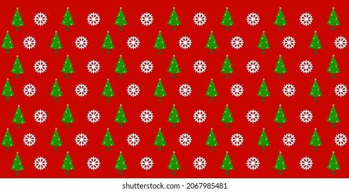 Red Christmas Tree Pattern Background Design. Designs For Quilt Covers And Wallpaper.