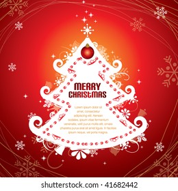 plantilla de árbol de navidad rojo