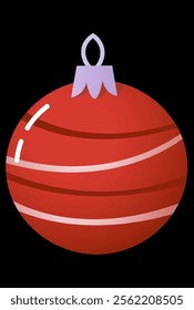 red christmas tree toy vector illustration