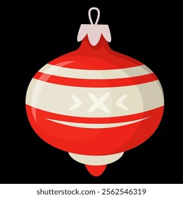 red christmas tree toy vector illustration