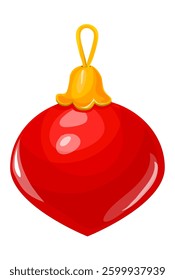 red Christmas tree toy vector illustration