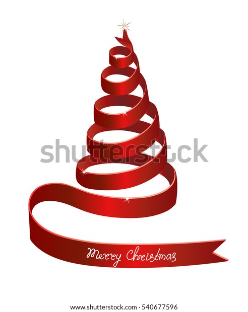 Red Christmas Tree Vintage Album Paper Stock Vector (Royalty Free ...