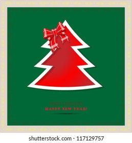 Red Christmas Tree,Retro background