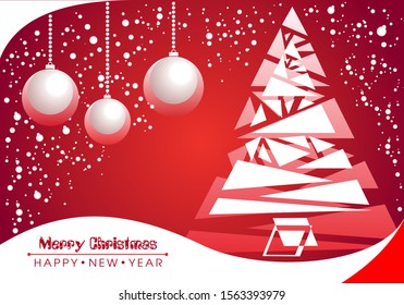Red Christmas vector background. Happy new year.