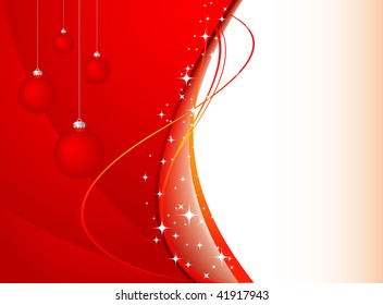 red Christmas vector background with stars