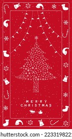 Red Christmas vector illustration poster
